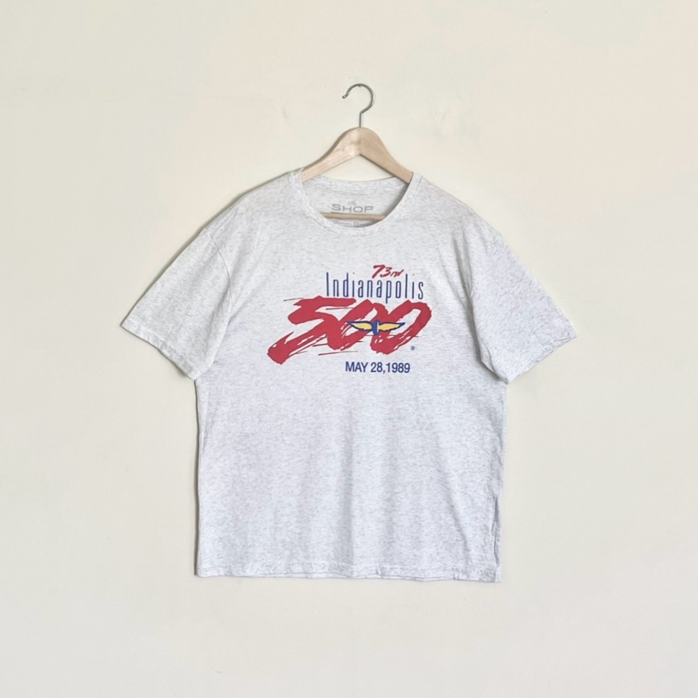 NEW 73rd Indianapolis 500 Retro Racing Gray T Shirt Adult size XL